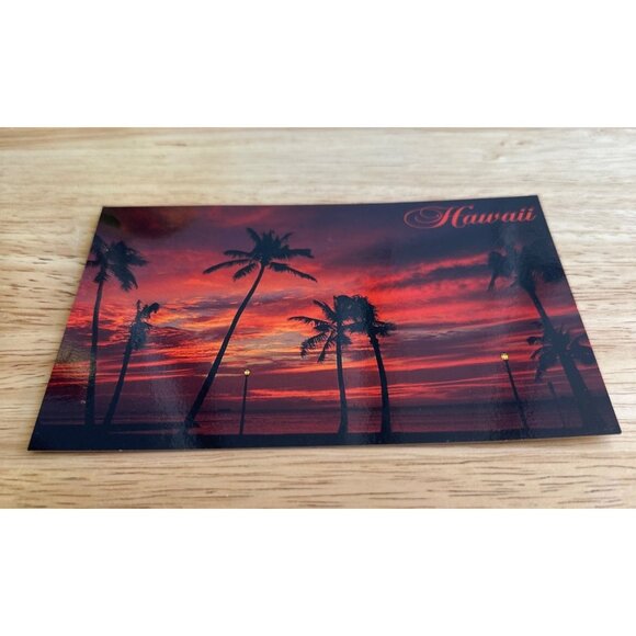 Vintage Hawaii Postcard Sunset Scene - Scenic View - Made In USA - Picture 2 of 4